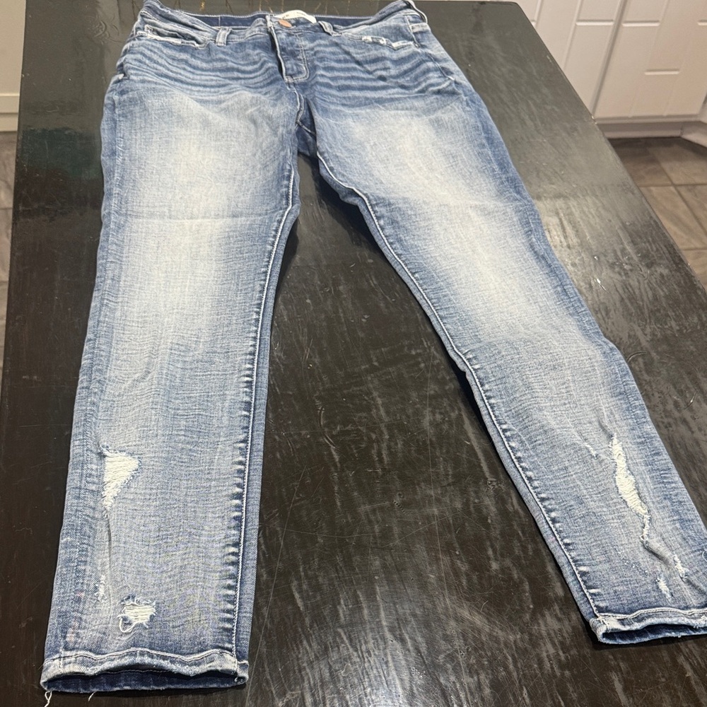 BKE Light Blue Distressed Skinny Jeans